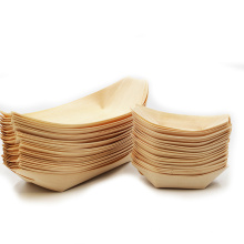 Eco Hot Wood Disposable Food Containers Sushi Boat Plate For Party Use